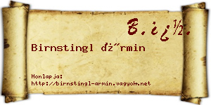 Birnstingl Ármin névjegykártya